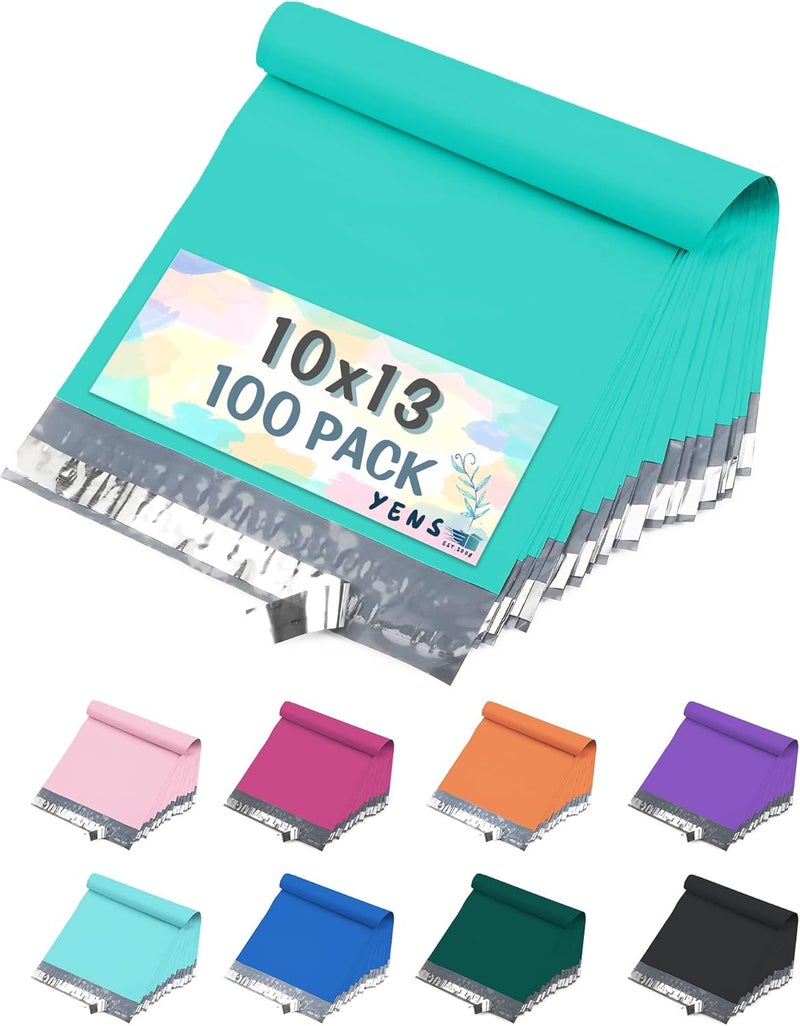 Yens Poly Mailers 10X13 100 Pack Teal,Strong Self Seal Adhesive Shipping Envelopes Waterproof for Shipping, Mailing, Packaging M4 - Image 1